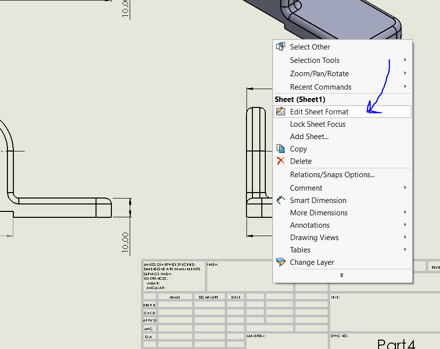 How to add a logo watermark in Solidworks Drawing?